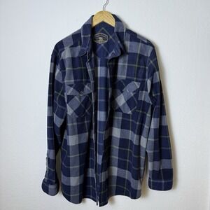 Men's Flannel Size XL Freedom Foundry Plaid Blue Gray Sherpa Lined